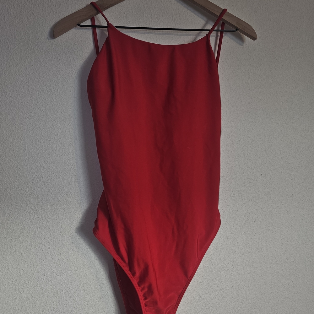 Red Spaghetti Strap Swimsuit